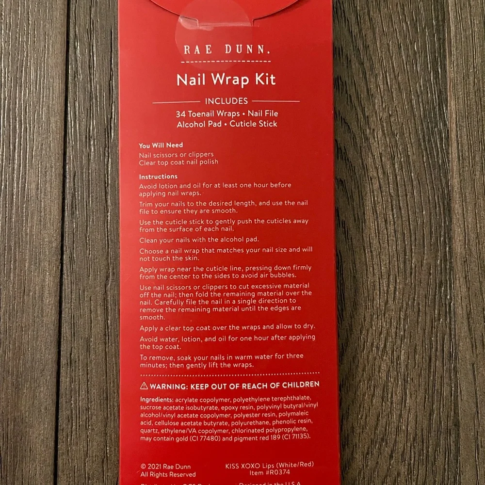 NWT Rae Dunn Pedi nail kit💋❌🅾️♥️ - Picture 2 of 2